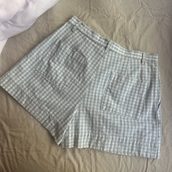 Christy Dawn High Waisted Blue Gingham Shorts - Picture 2 of 3